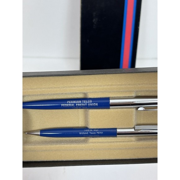 Sheaffer Advertising Pen & Pencil Set Permian Telco Midland Texas Heritage USA - Picture 2 of 4